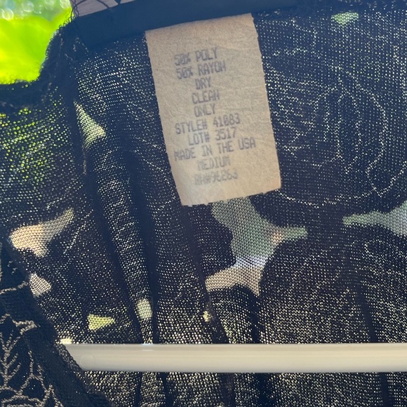 A.C.W Black Rose Top Design Sheer Top - Picture 4 of 4